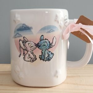 Rae Dunn Disney Stitch And Angel Cosmic Connection Double-sided Ceramic Mug NWT
